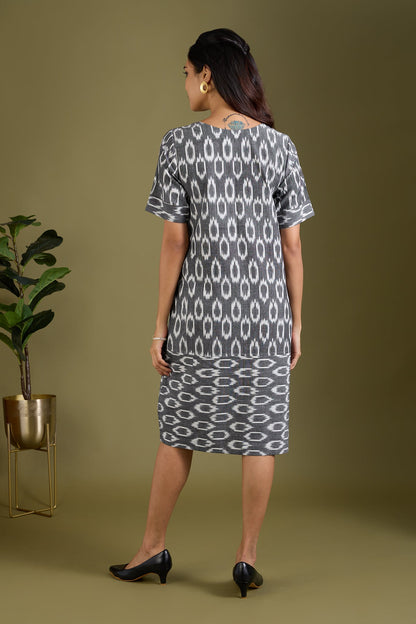Maati Craft Misty Marble Shift Dress with Sleeves