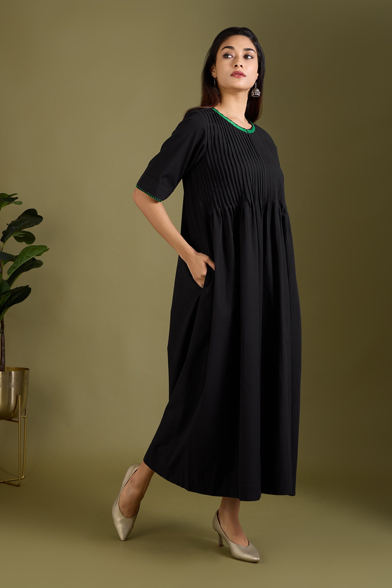 black Pure cotton jumpsuit