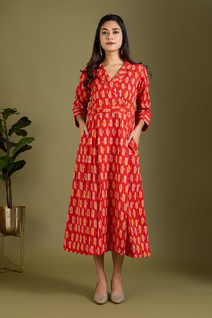 Maati Craft Fiery Sunlit Trails Long Trench Dress