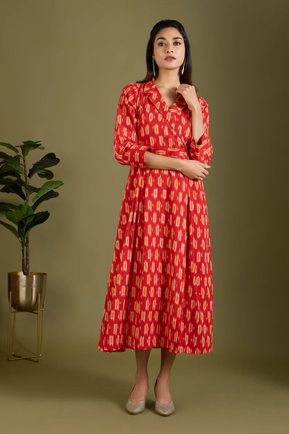 Maati Craft Fiery Sunlit Trails Long Trench Dress