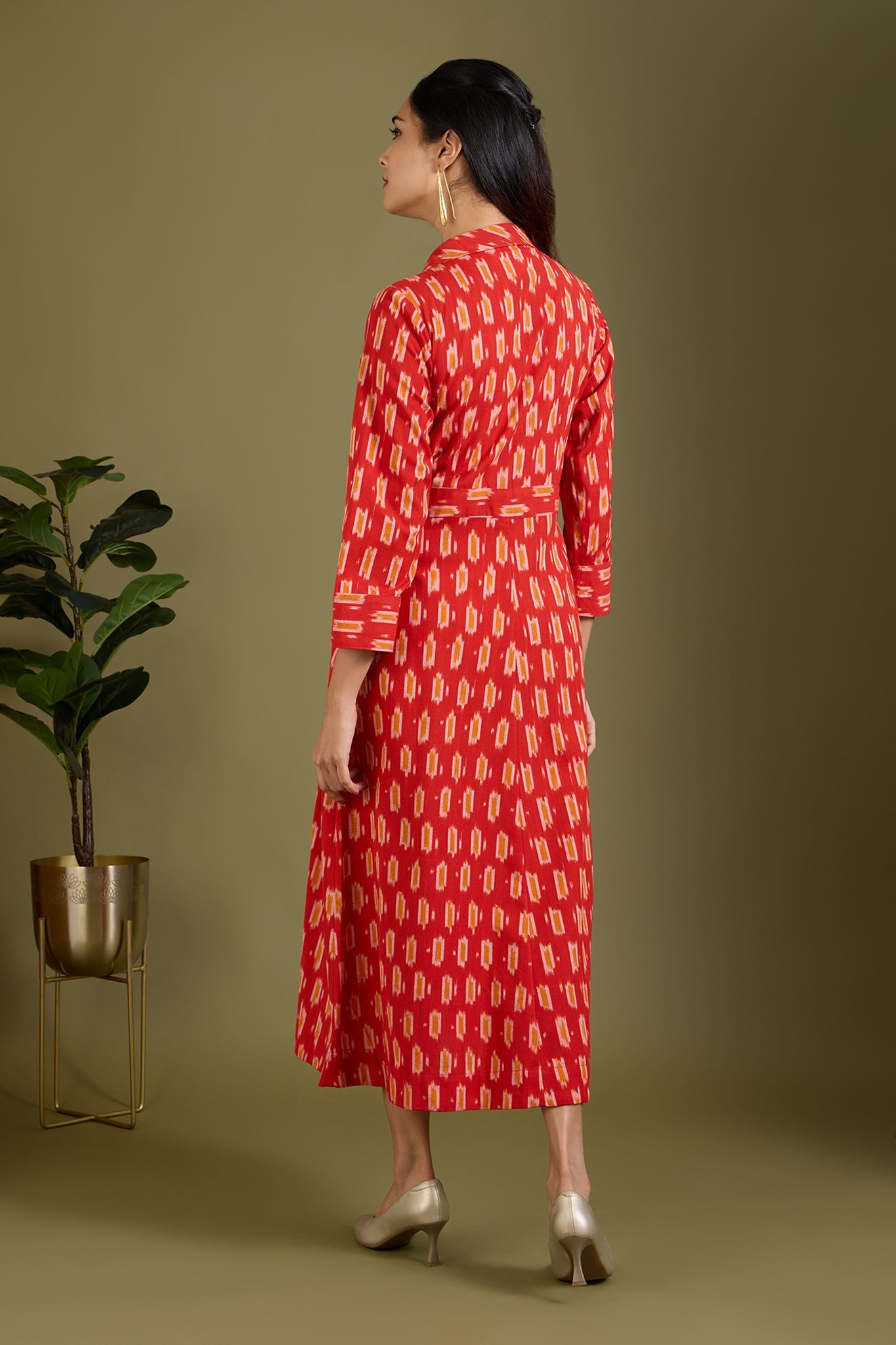 Maati Craft Fiery Sunlit Trails Long Trench Dress
