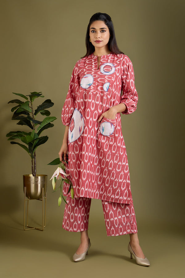 Maati Craft Rosewater Veil Dress with Patch Pocket