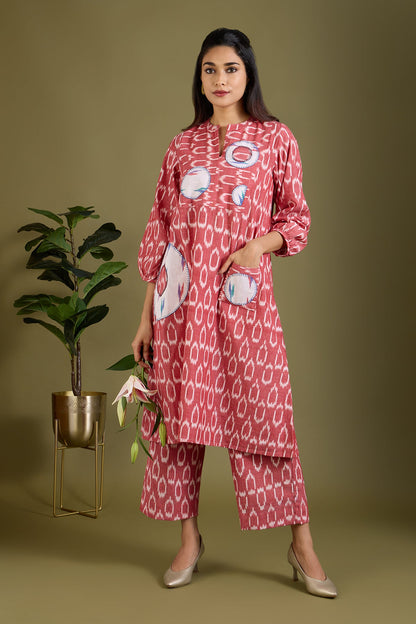 Maati Craft Rosewater Veil Dress with Patch Pocket
