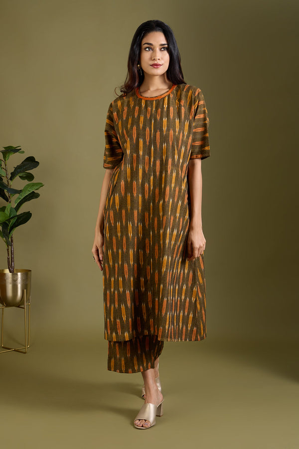 Maati Craft Co-ord set Cinder Glow drop shoulder tunic & pants (Set of 2)