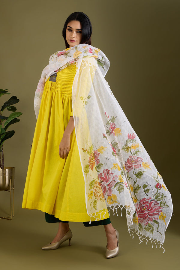 Maati Craft Zesty Yellow Pop Infinity Pntuck Dress