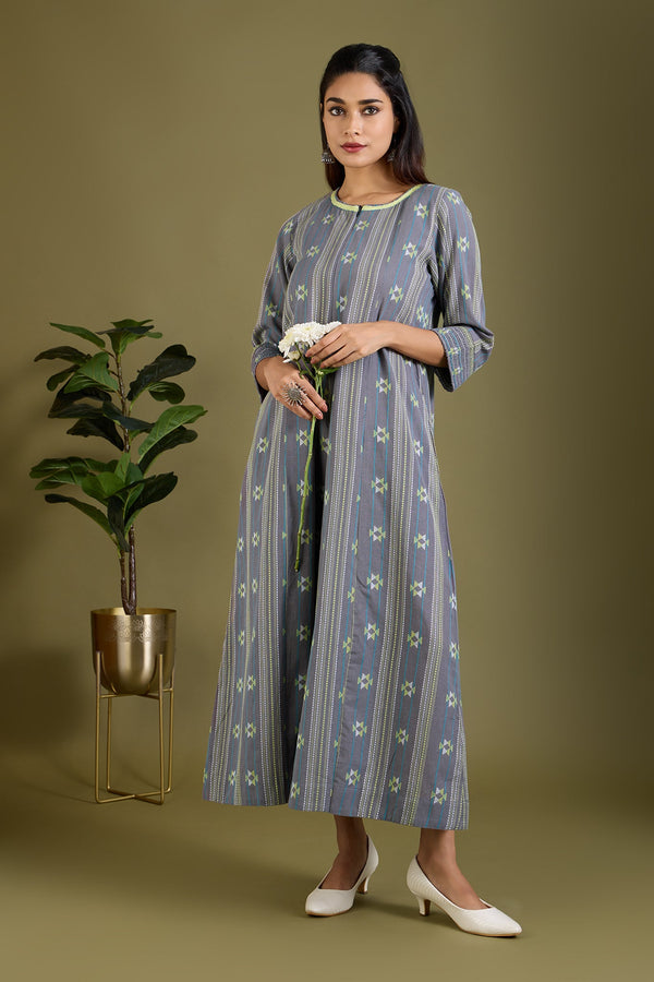 Maati Craft Soft Grey Bloom Jumpsuit with Pockets