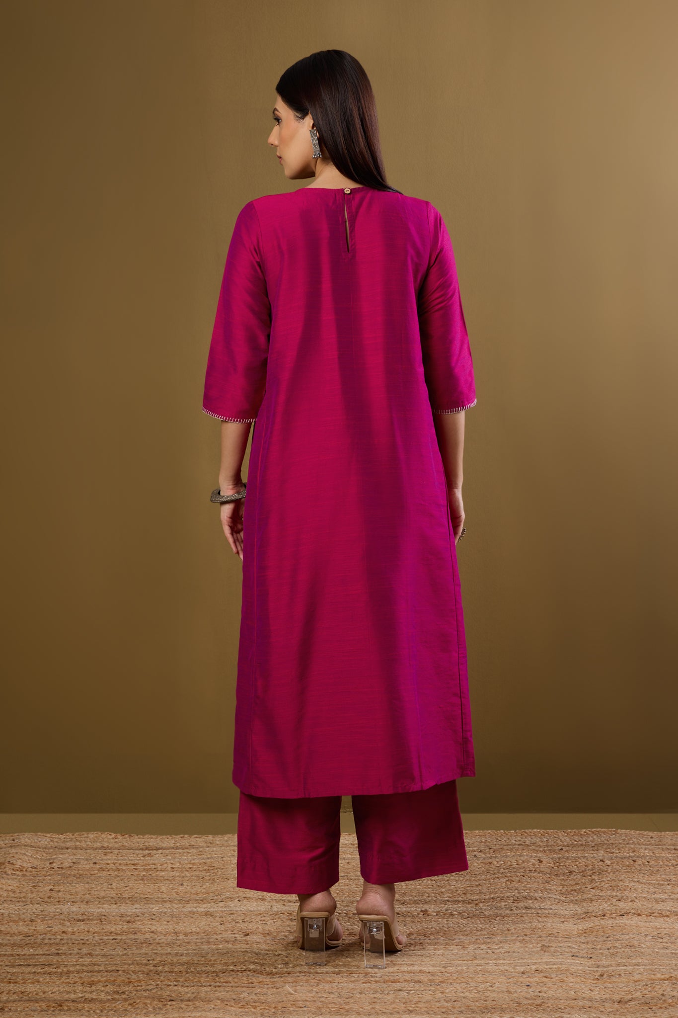 Maati  Imperial Gilded Rose Luxe Pintuck Long Dress