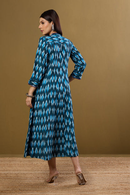 Maati Craft Skyline Streaks Infinity Pintuck Dress