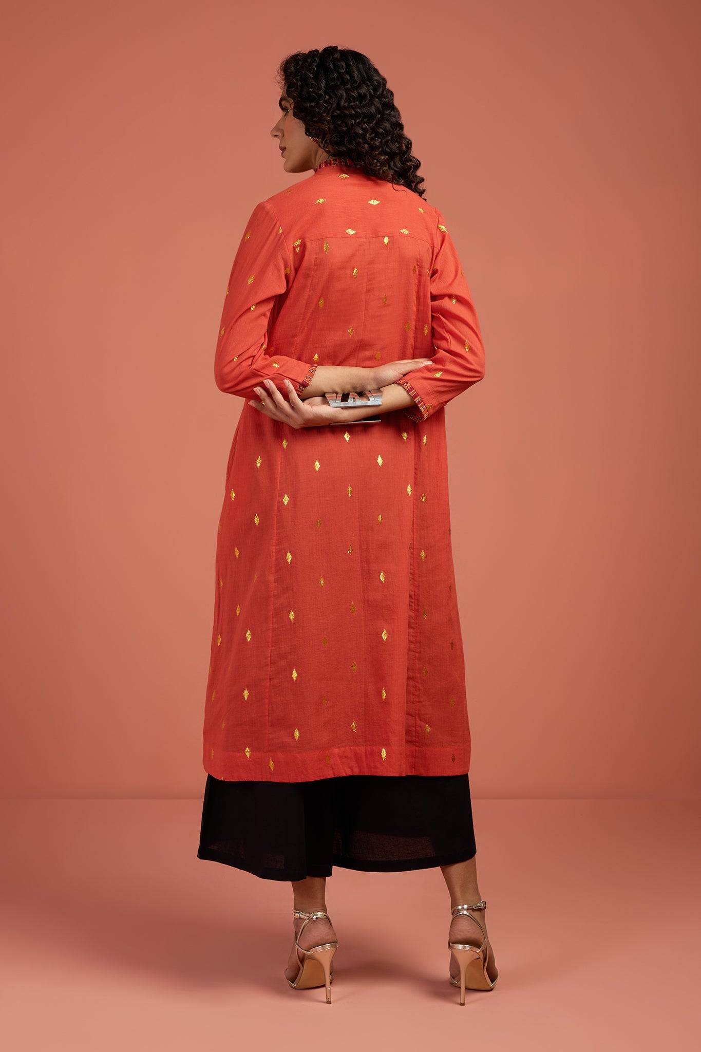 Marigold Glow Pintuck Pleated Button Down Dress