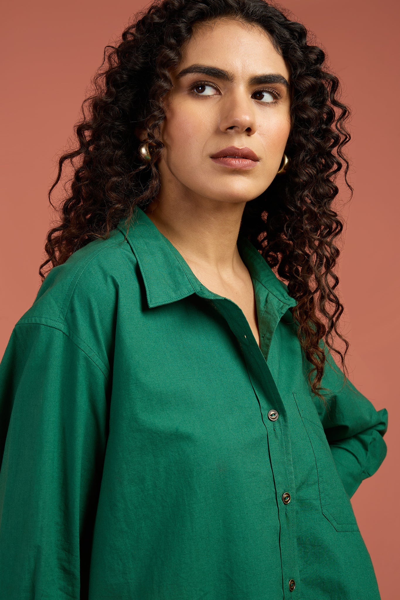 Maati Craft Oversized Longline Casual Shirt Canopy Calm