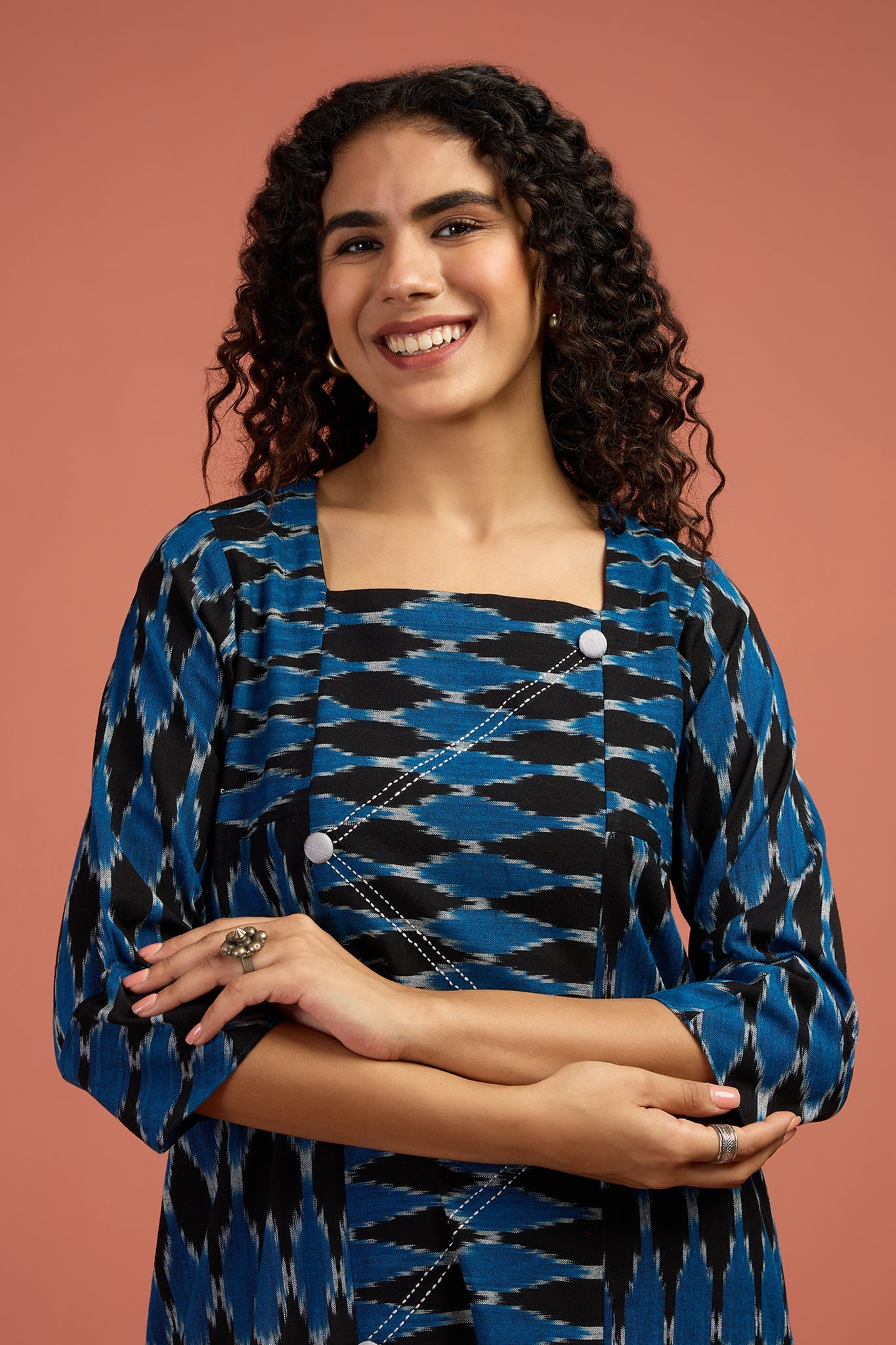 Maati Craft Co-ord Set Stardust Echo Panelled Kurta & Pants