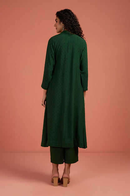 Maati  Woodland Bloom Viscose Cotton Cross Potli Angrakha Kurta