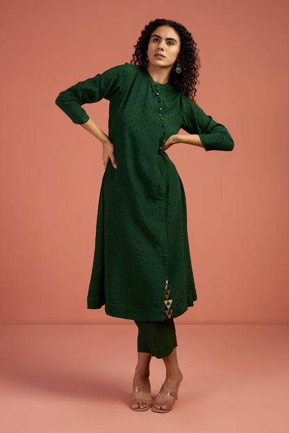 Maati  Woodland Bloom Viscose Cotton Cross Potli Angrakha Kurta