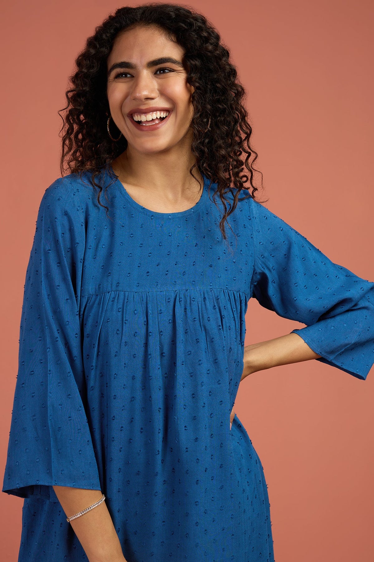 Indigo Whisper Gather Dress