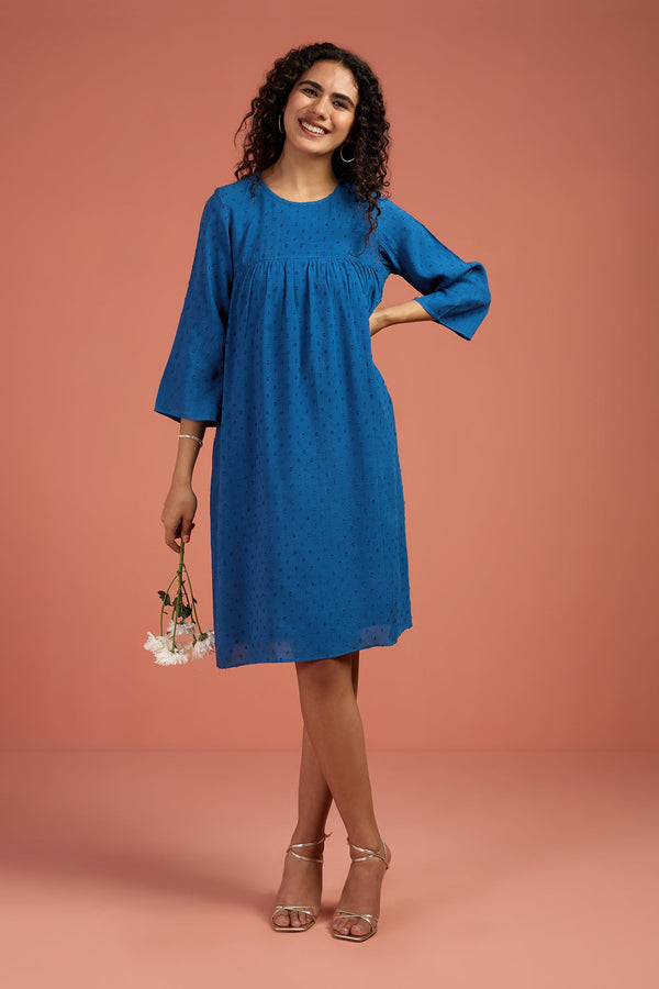 Indigo Whisper Gather Dress