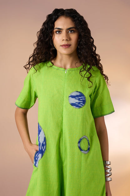 Citrus Cosmos Jumpsuit With Pockets & Sleeves