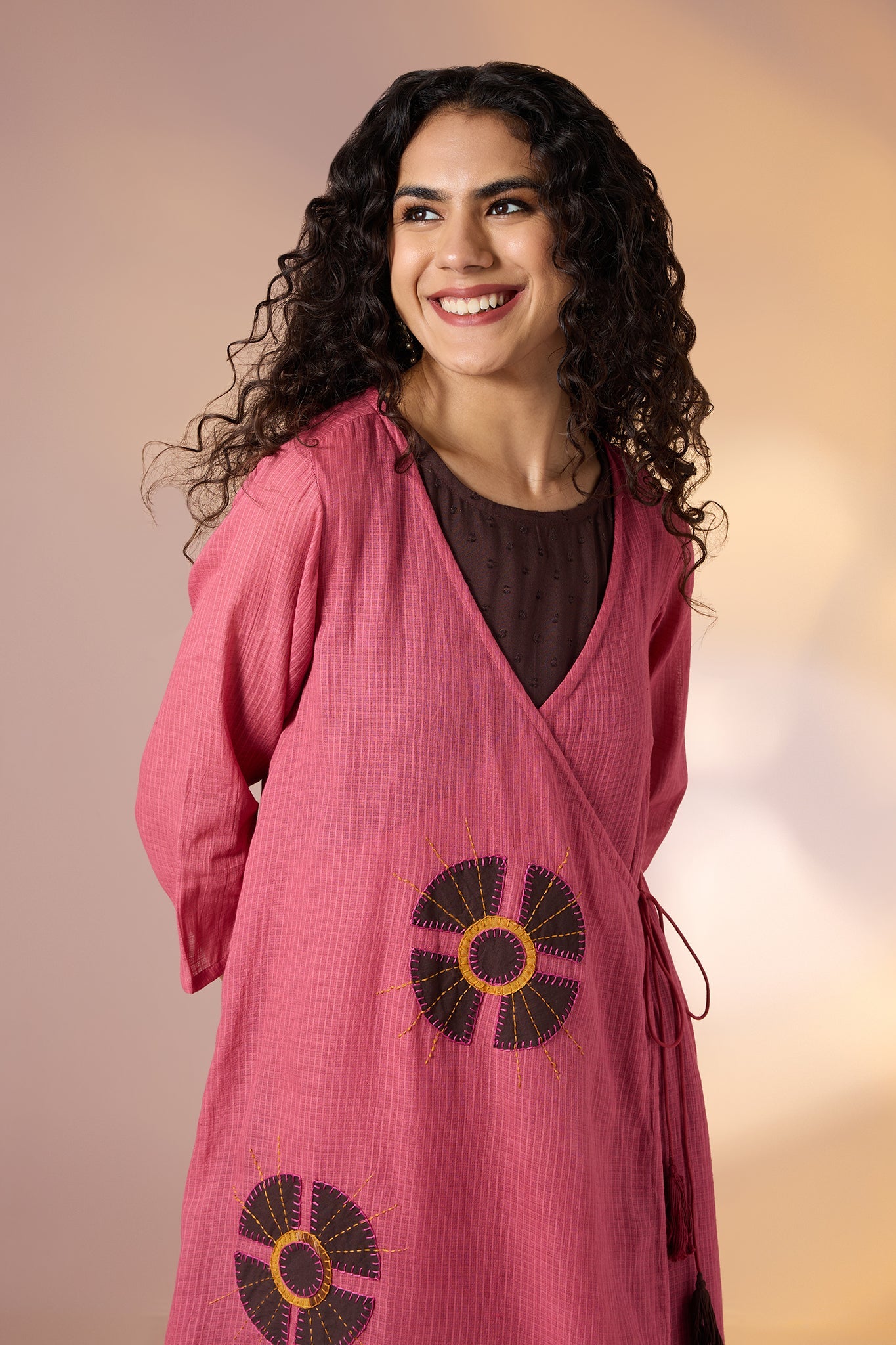 Terra Rosa Angrakha Tie-Up Jacket & Sleeveless Dress Co-ord (set of 2) Mc