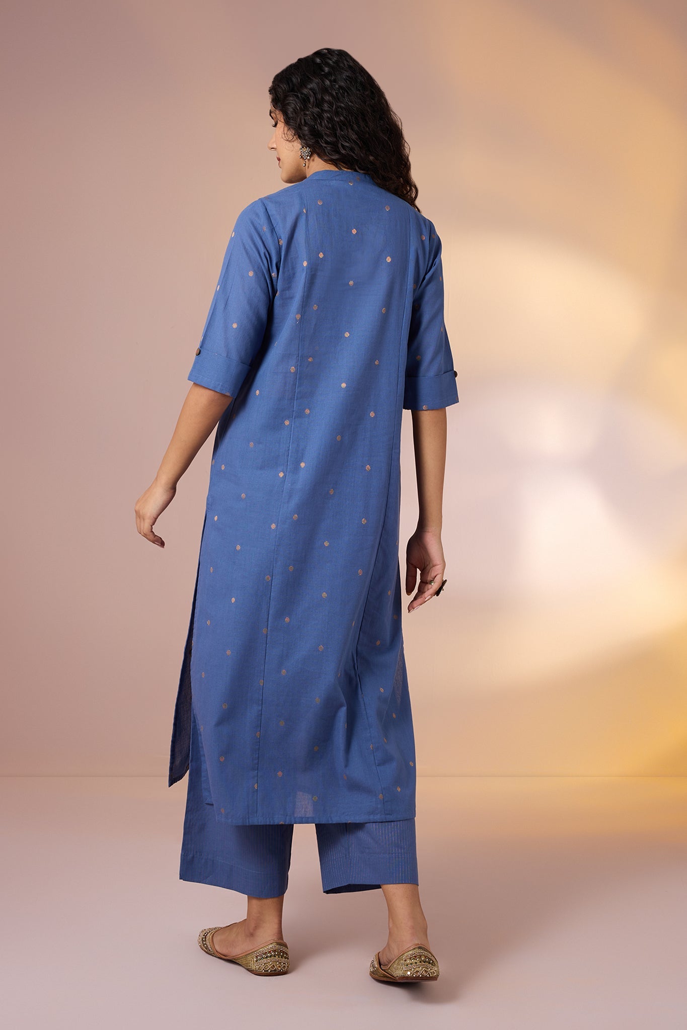 Maati Craft Coord Set Cosmic Indigo Long Panel Applique Kurta & Pants(Set Of 2)