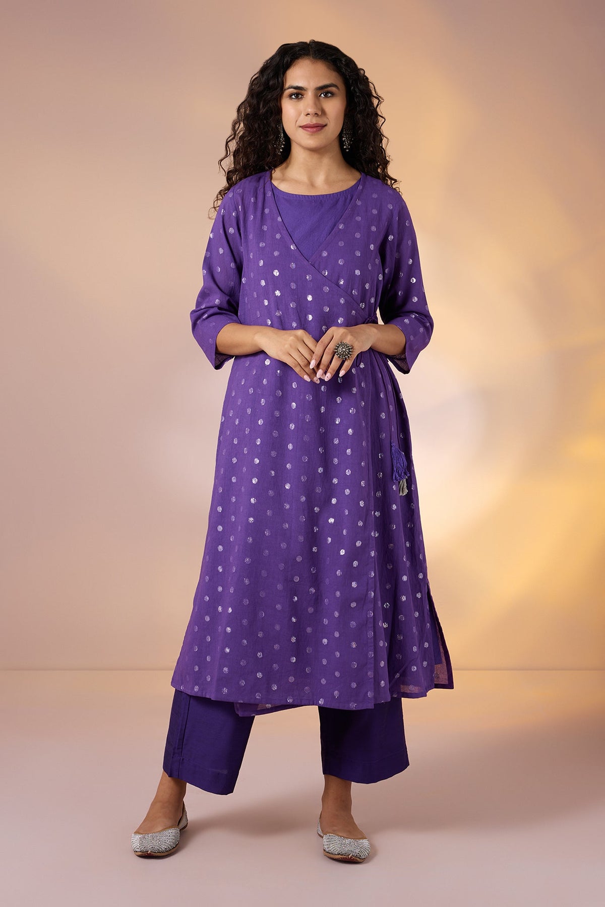 Amethyst Spark Angrakha Tie-Up Jacket  (Only Jacket) Mc