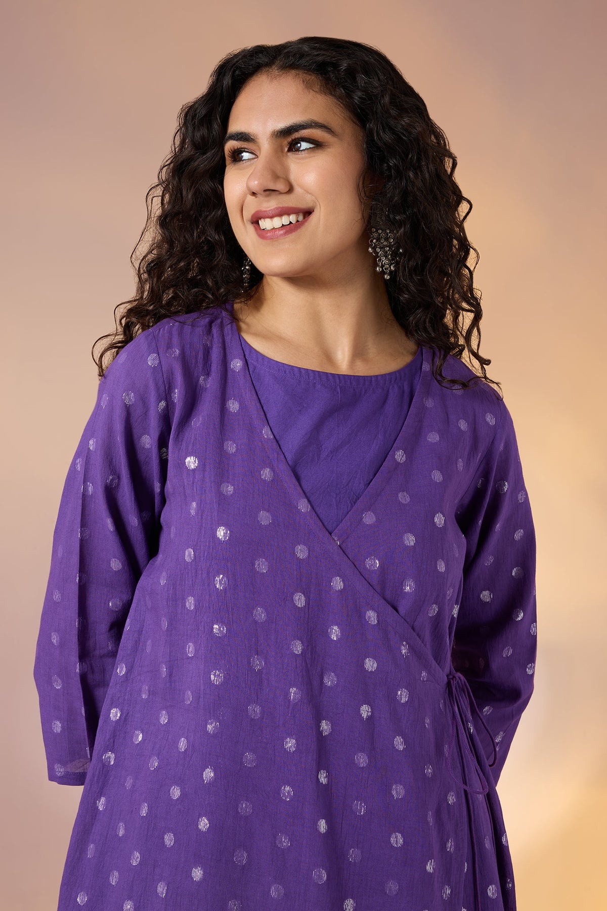 Amethyst Spark Angrakha Tie-Up Jacket  (Only Jacket) Mc