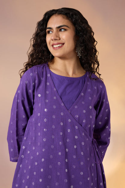 Amethyst Spark Angrakha Tie-Up Jacket  (Only Jacket) Mc