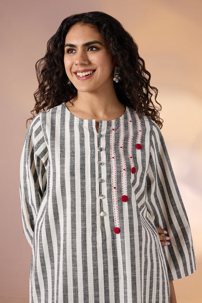 Maati Craft Co-ord Cloud Stripe Kurta & Pants