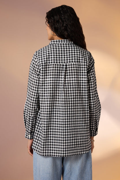 Maati  Mono Checks Cotton Button Down Shirt