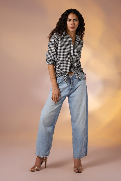 Maati  Mono Checks Cotton Button Down Shirt