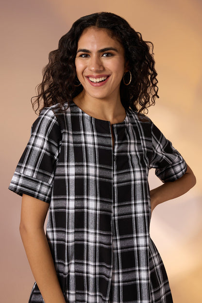 Charcoal Rhythm Jumpsuit With Pockets & Sleeves