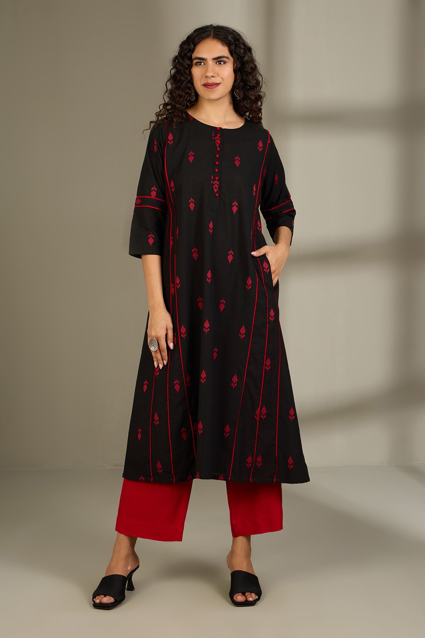 Obsidian Flame Kalidar Choga Kurta Top