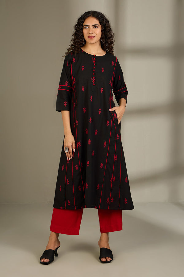 Obsidian Flame Kalidar Choga Kurta Top