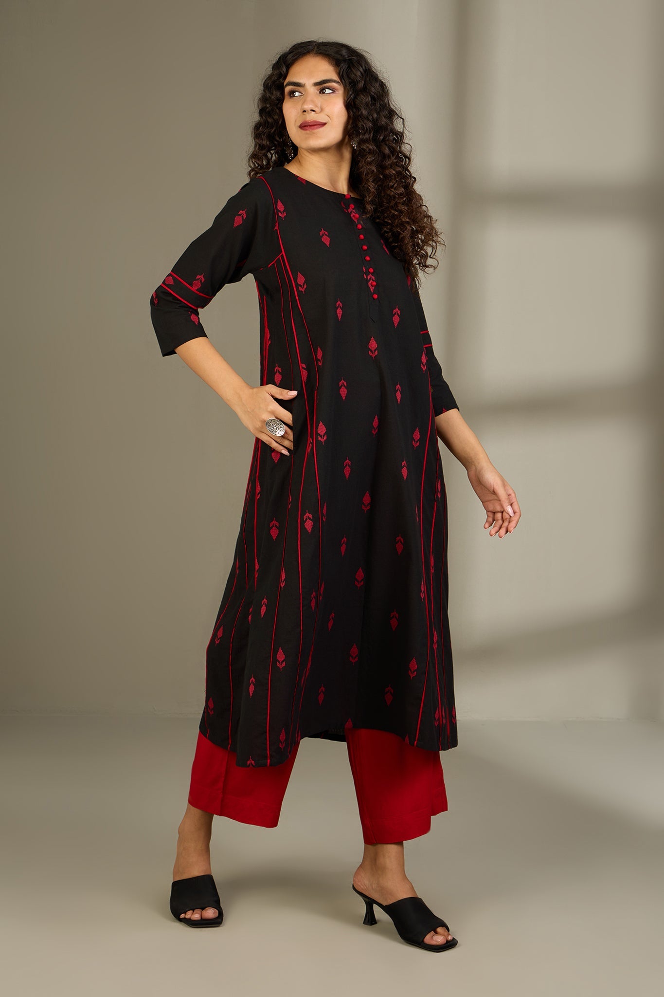 Obsidian Flame Kalidar Choga Kurta Top Mc