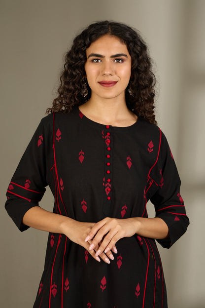 Obsidian Flame Kalidar Choga Kurta Top