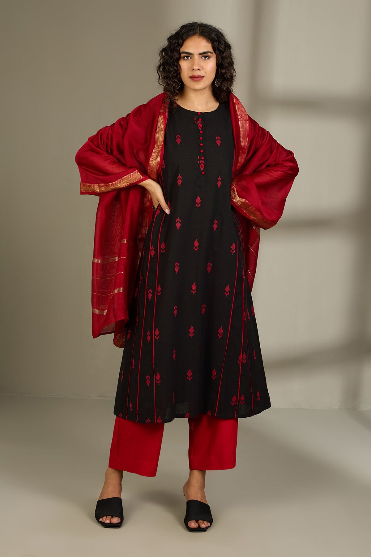 Obsidian Flame Kalidar Choga Kurta Top