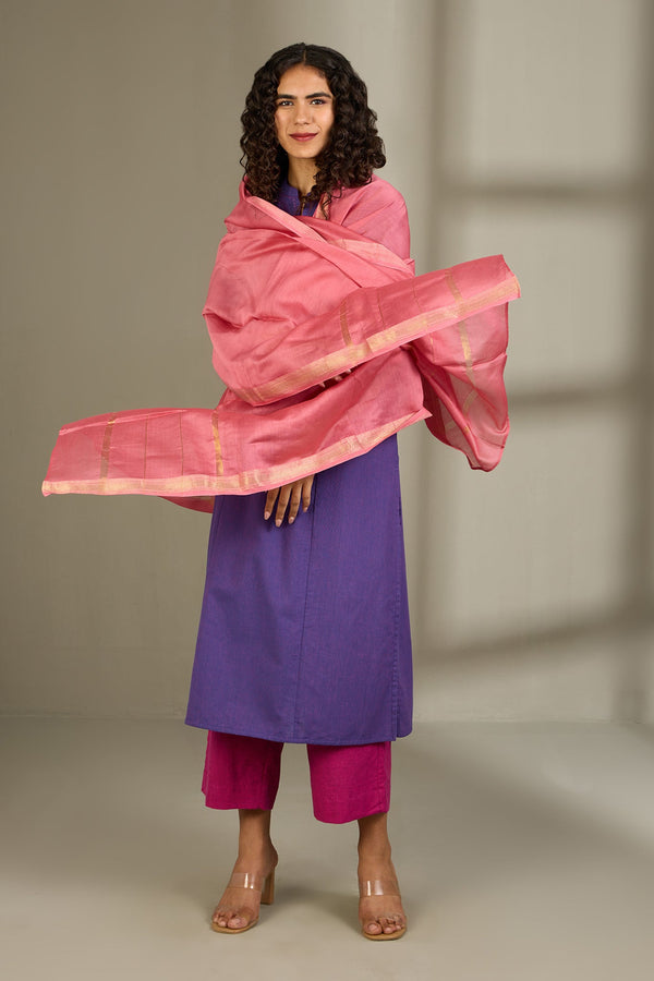 Maati Craft Co-ord Set Orchid Radiance Long Panel Kurta (Set of 2)