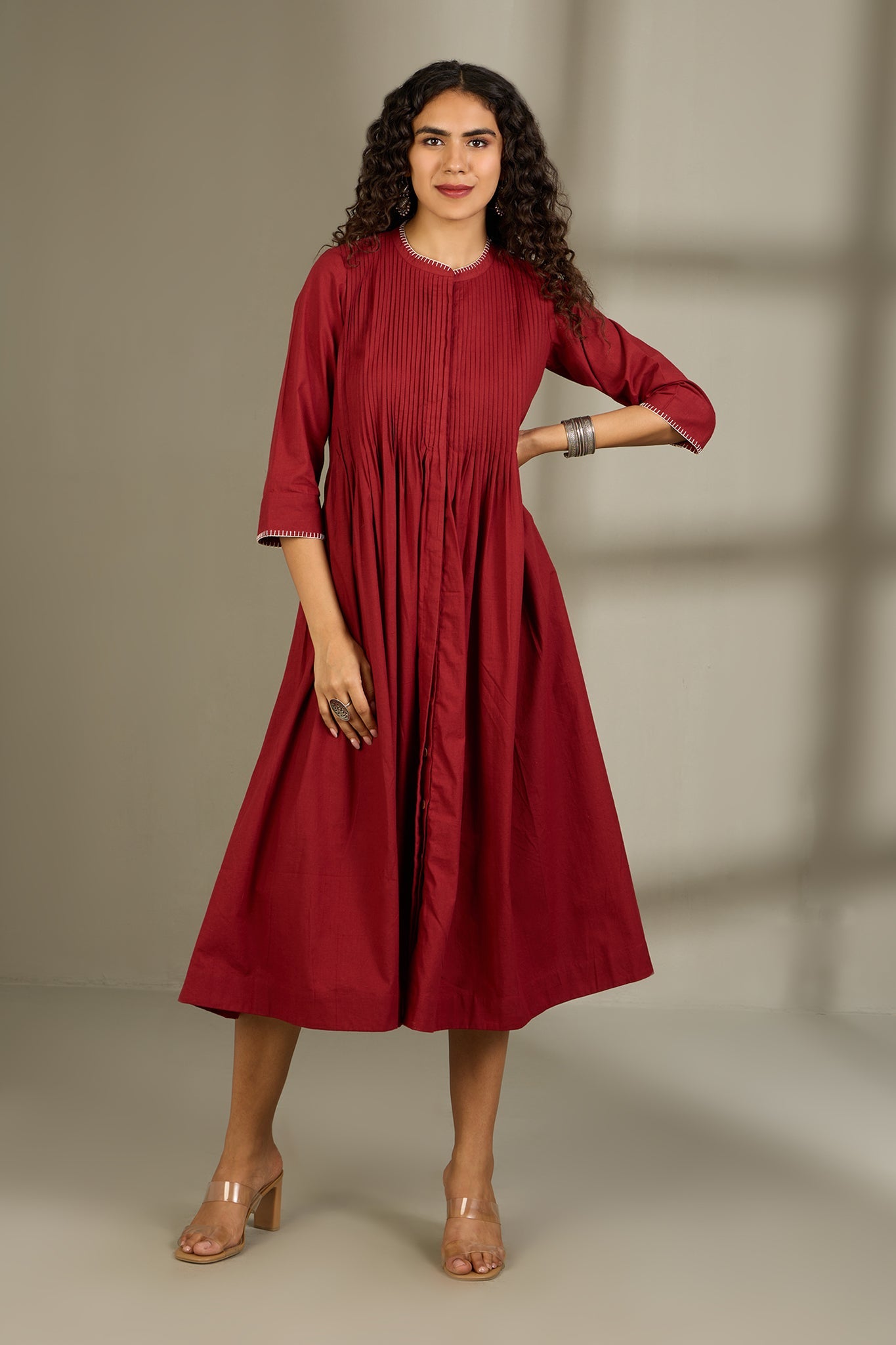 Maati Craft Merlot Midnight Hue Infinity Pintuck Dress
