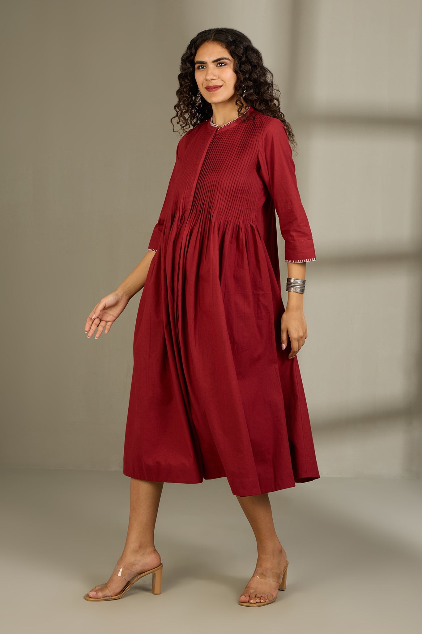 Maati Craft Merlot Midnight Hue Infinity Pintuck Dress