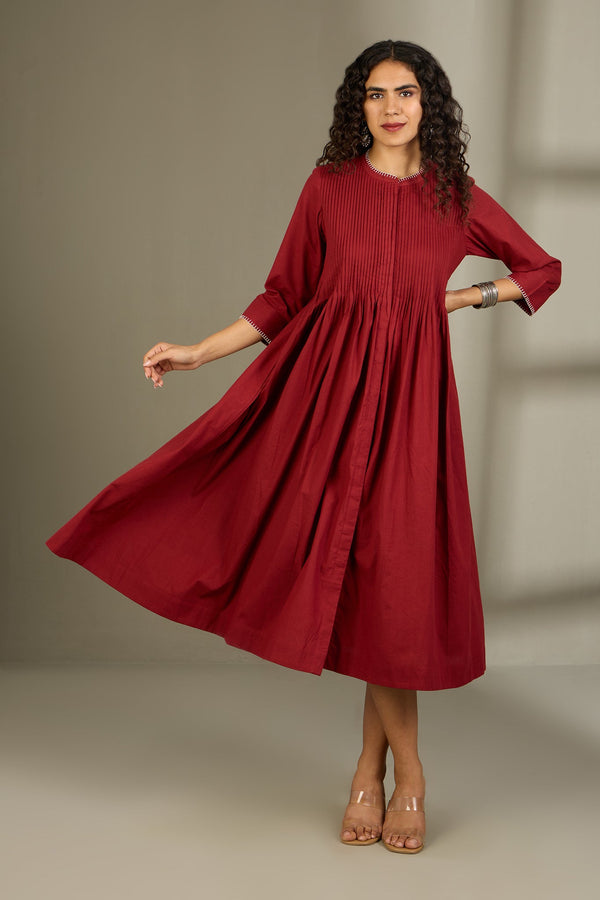 Maati Craft Merlot Midnight Hue Infinity Pintuck Dress