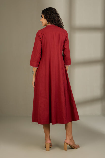 Maati Craft Merlot Midnight Hue Infinity Pintuck Dress