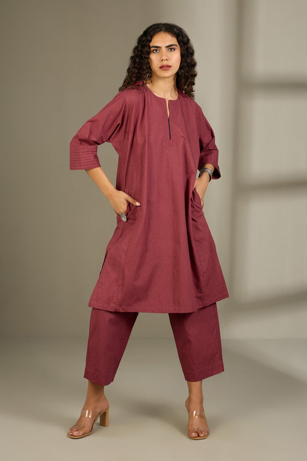 Maati Craft Co-ord Set Dusky Rose Kalidar Tunic (Set of 2)