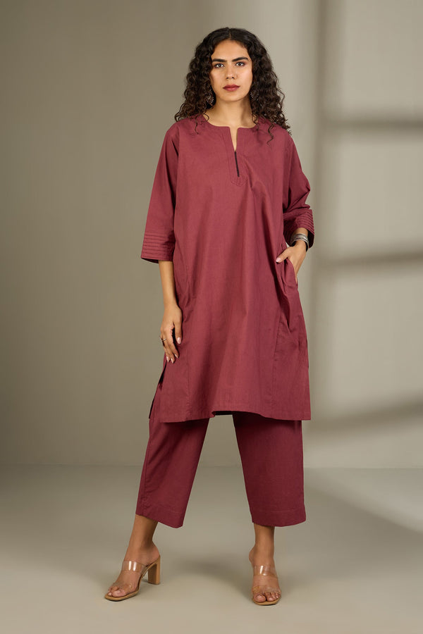 Maati Craft Co-ord Set Dusky Rose Kalidar Tunic (Set of 2)