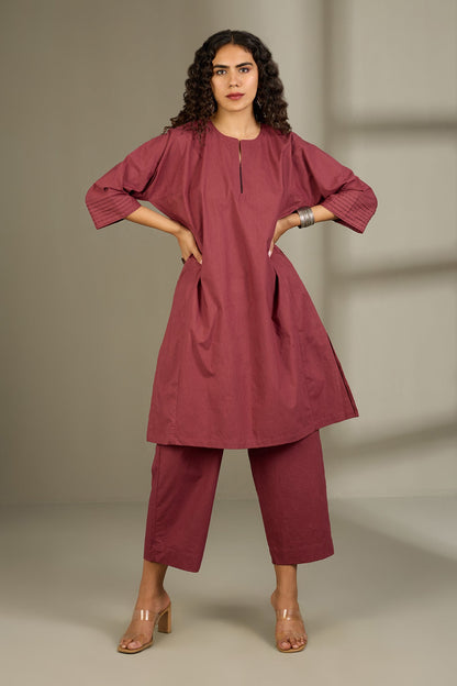 Maati Craft Co-ord Set Dusky Rose Kalidar Tunic (Set of 2)