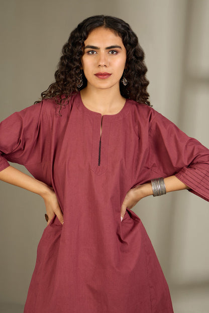 Maati Craft Co-ord Set Dusky Rose Kalidar Tunic (Set of 2)