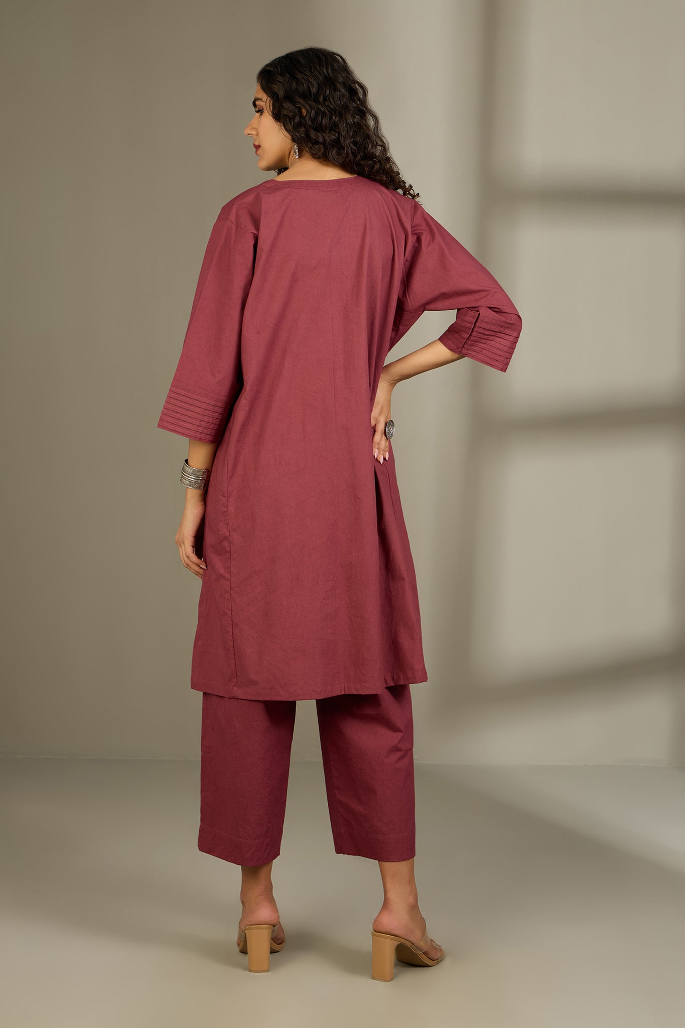 Maati Craft Co-ord Set Dusky Rose Kalidar Tunic (Set of 2)