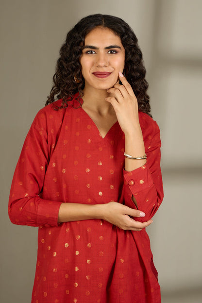Maati Craft Molten Terra Gold Polka Leisure Tunic
