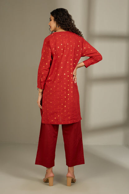 Maati Craft Molten Terra Gold Polka Leisure Tunic