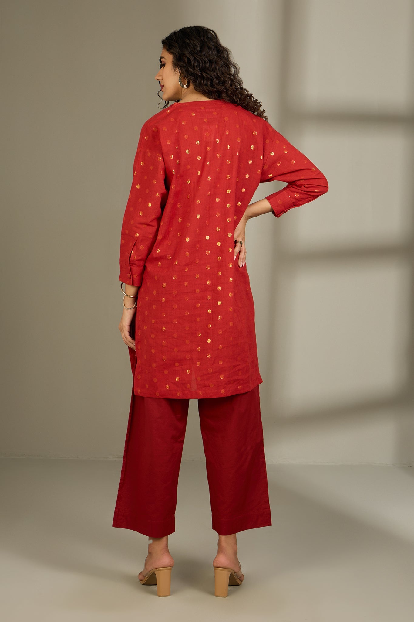 Maati Craft Molten Terra Gold Polka Leisure Tunic