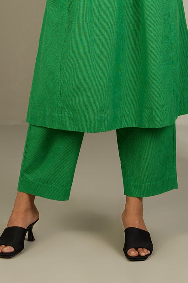 Maati Craft Co-ord Set Verdant Plumage Smocked Yoke Kurta & Pants