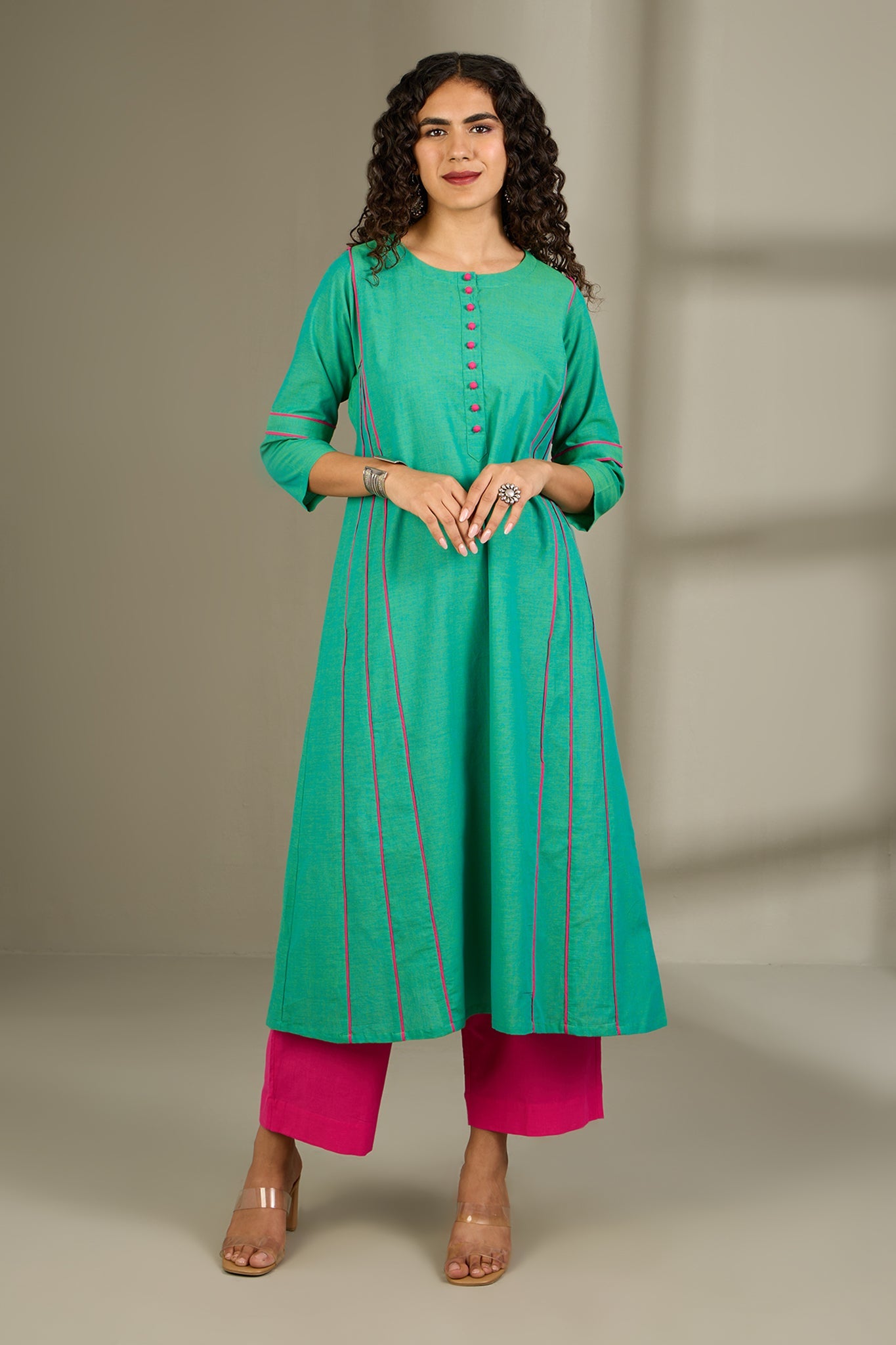 Aqua Grove Kalidar Choga Kurta Top Mc