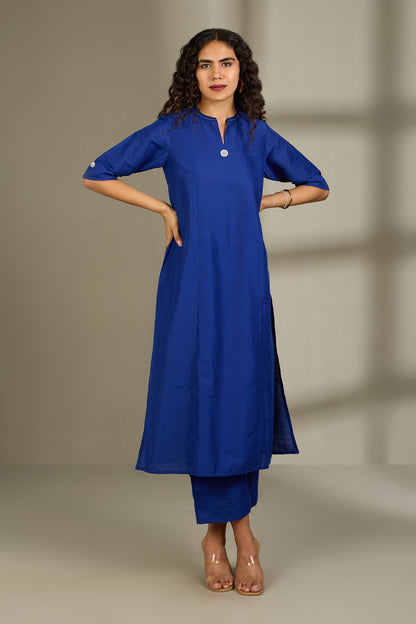 Maati Craft Co-ord Set Sapphire Majesty Long Panel Kurta (Set of 2)
